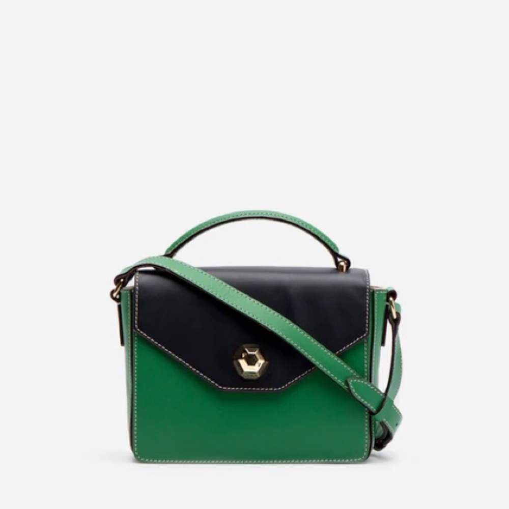 Mini Midge Vachetta Leather Green Ray Ink